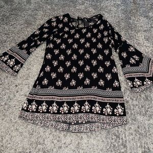 Boho bell sleeve mini